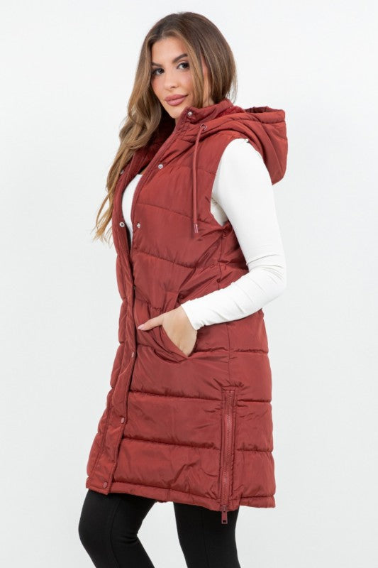 Danica Quilted Long Line Vest FINAL SALE