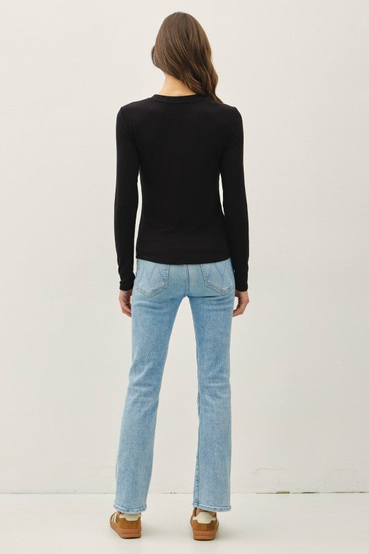 Harvey Black Henley Top