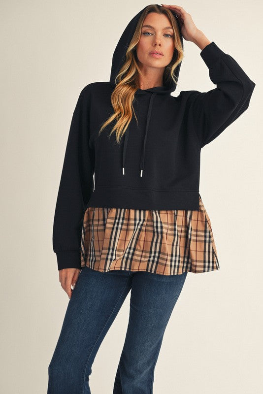 Burnie Plaid Hoodie Top