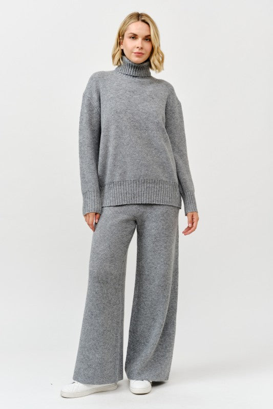 Sonya Turtle Neck Matching Pant Sweater Set