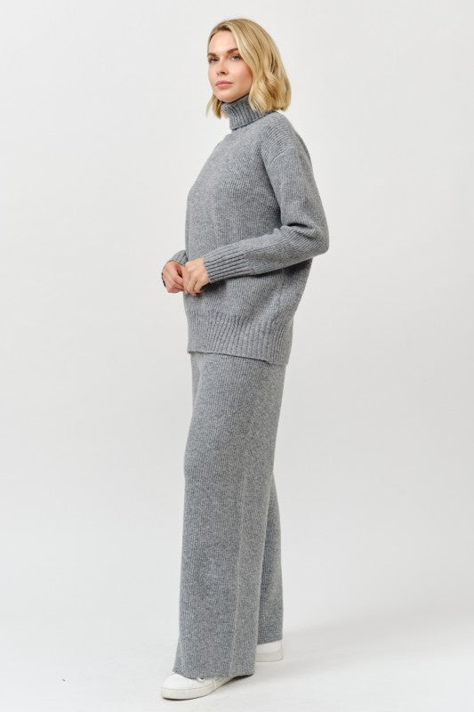 Sonya Turtle Neck Matching Pant Sweater Set