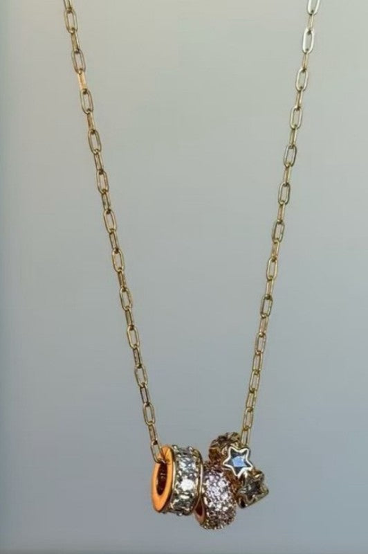 Stars Triple Barrel Necklace