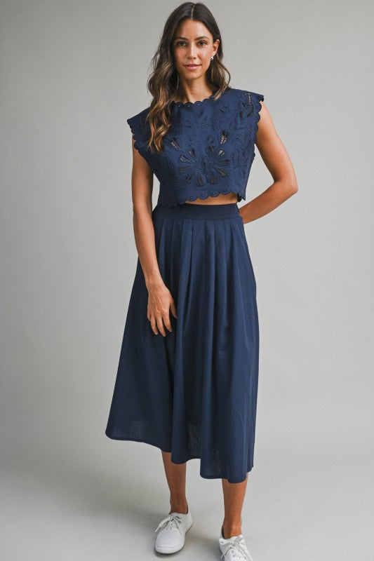 Morgan Embroidered Top and Skirt Set