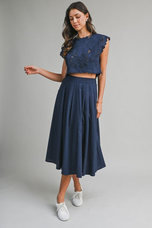Morgan Embroidered Top and Skirt Set