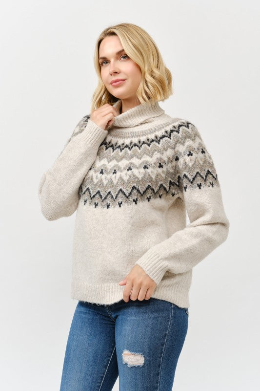 Sofia Fair Isle Turtleneck Sweater