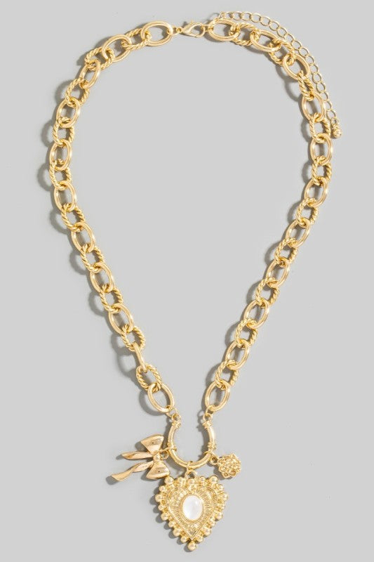 Pia Heart Bow Necklace