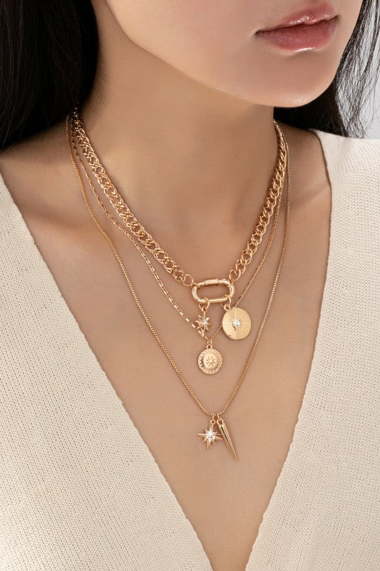Ember Layer Celestial Charm Necklace
