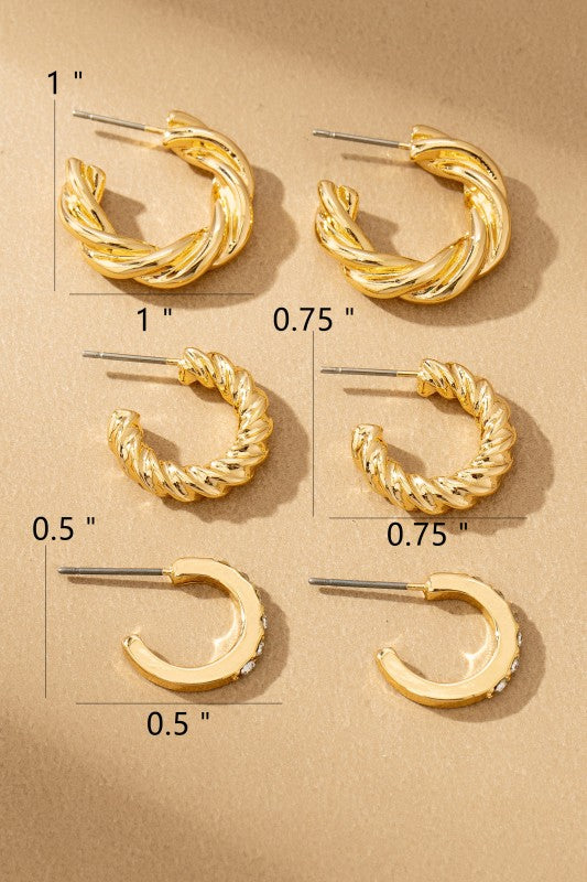 Gia Gold Hoop Earring Set