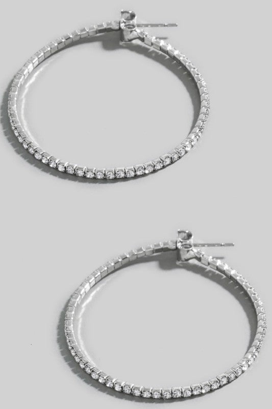 Iysa Pave Stud Hoop Earrings