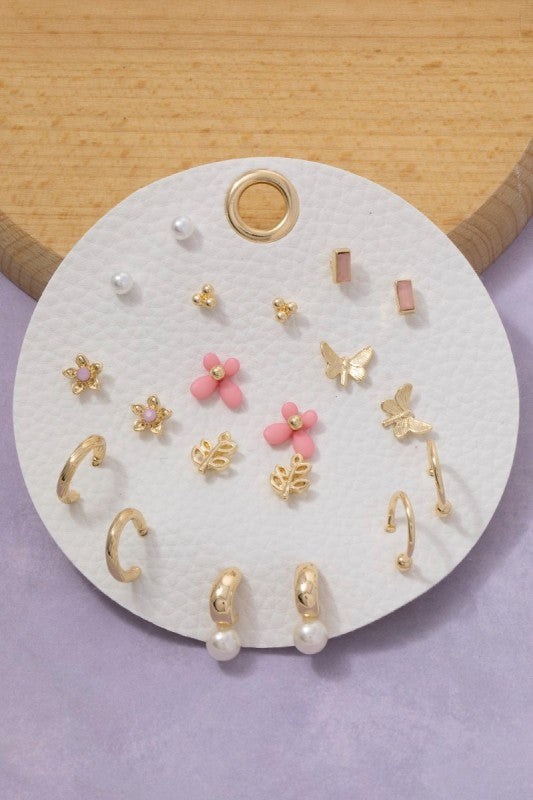 Hollana Butterfly Set of Ten Earrings