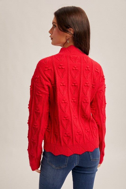 Cody Scalloped High Neck Sweater FINAL SALE