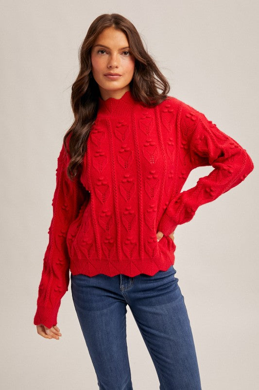 Cody Scalloped High Neck Sweater FINAL SALE