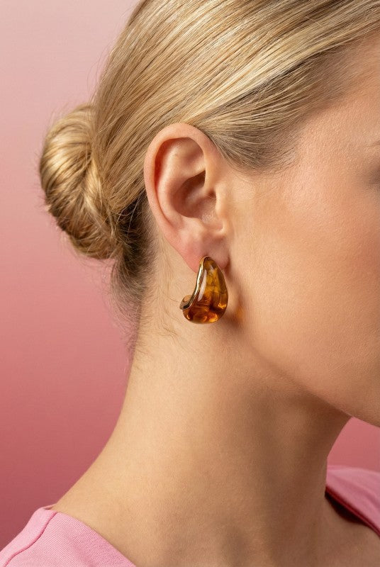 Honor Amber Tear Drop Earrings