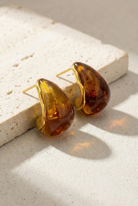 Honor Amber Tear Drop Earrings