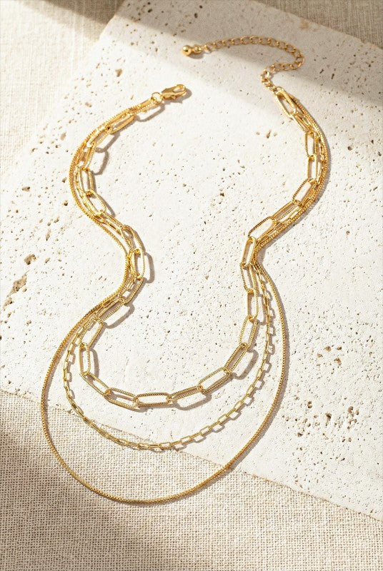 Azra 3 Row Chain Necklace