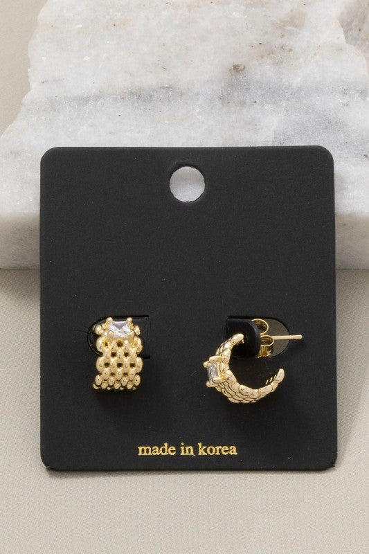 Kaz Honeycomb Hoop Earrings