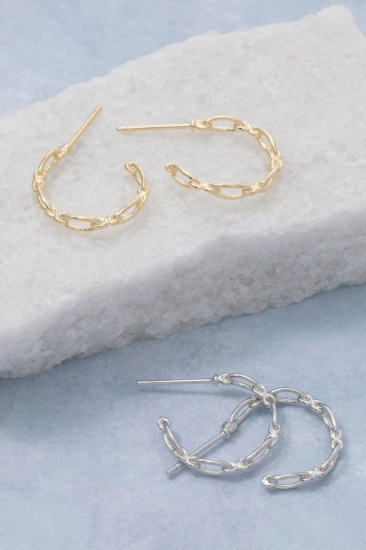 Lavin Chain Hoop Earrings