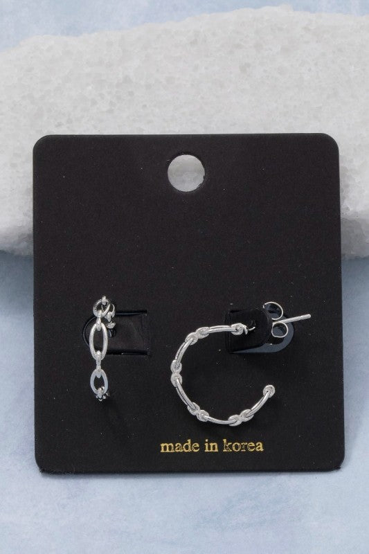 Lavin Chain Hoop Earrings