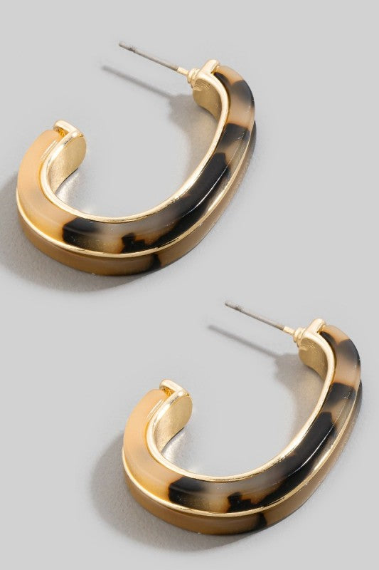Ivan Oval Acetate Hoop Earrings (2 Colors!)