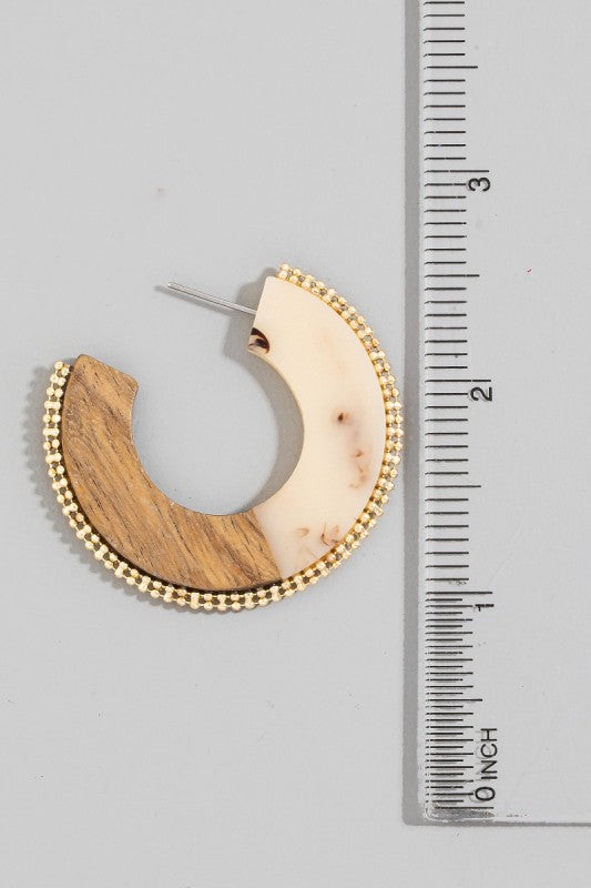 Ibber Wood Hoop Earrings