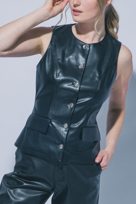 Pubb Faux Leather Vest