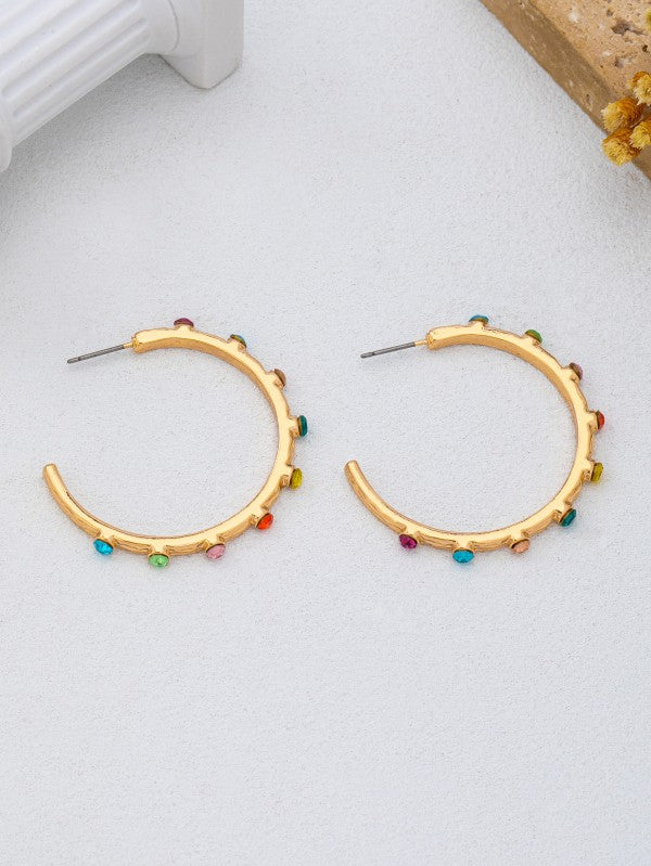 Amie Gemstone Hoop Necklace