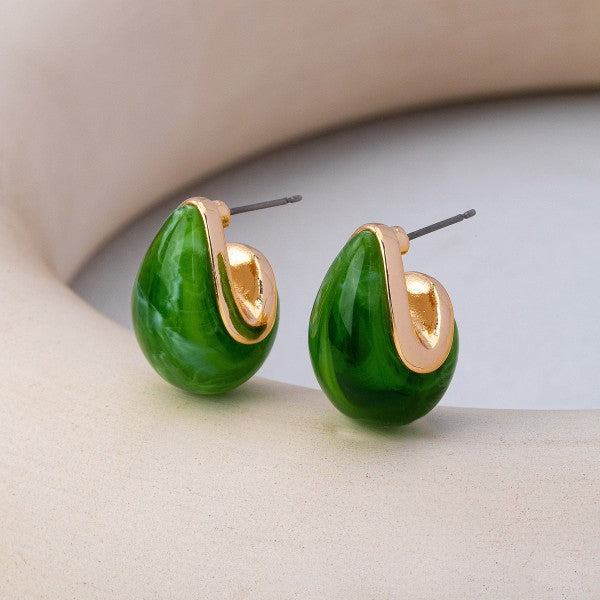 Alex Marble Teardrop Earrings