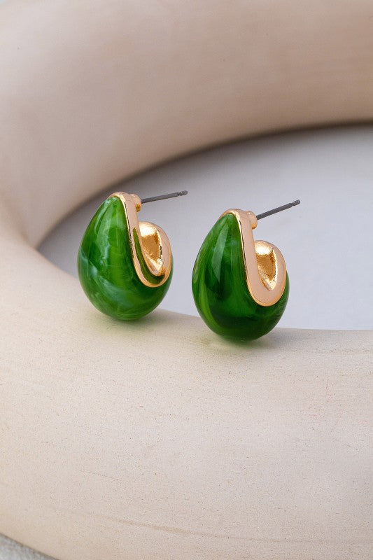 Alex Marble Teardrop Earrings