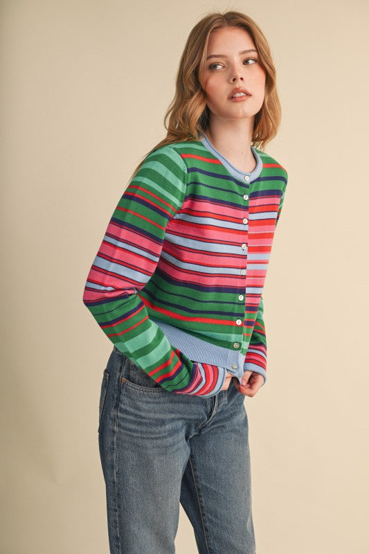 Charlie Stripe Knit Cardigan