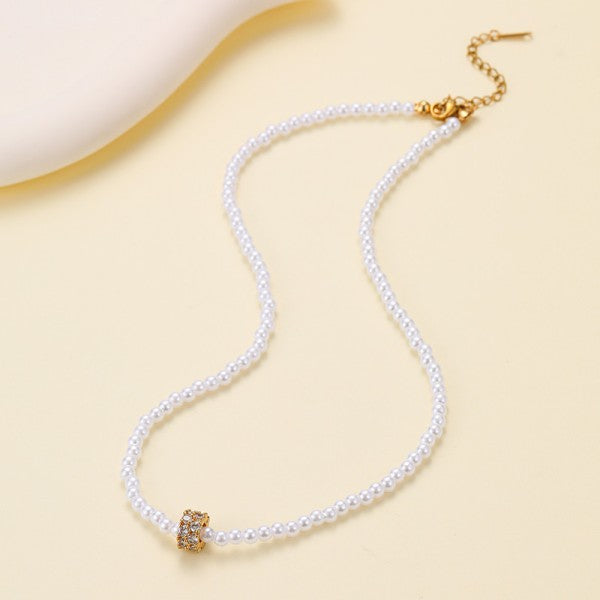 Attia Rhinestone Charm Necklace