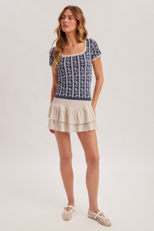 Hentrietta Floral Knit Top PREORDER