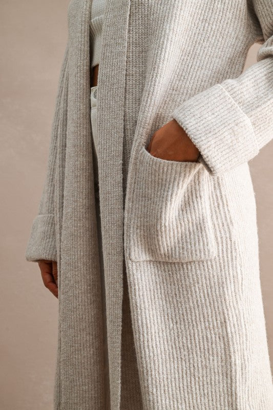 Gracelyn Ribbed Maxi Sweater Cardigan Coat PREORDER