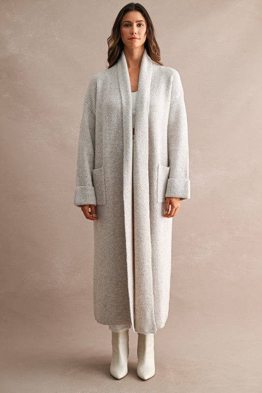 Gracelyn Ribbed Maxi Sweater Cardigan Coat PREORDER
