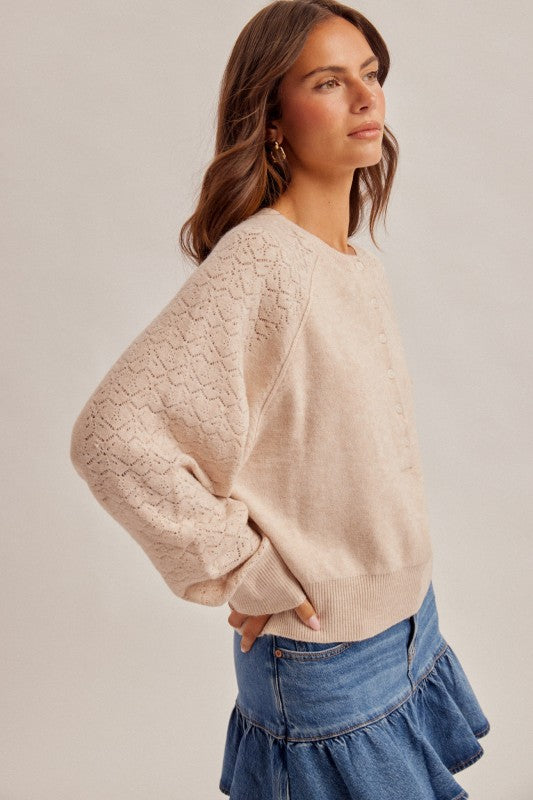 Holmes Lace Texture Henley Top PREORDER
