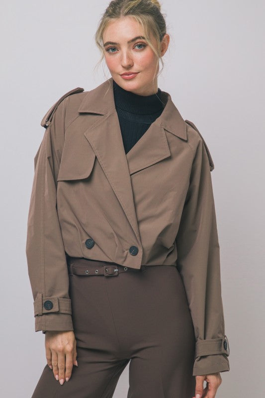 Priah Cropped Trench Jacket