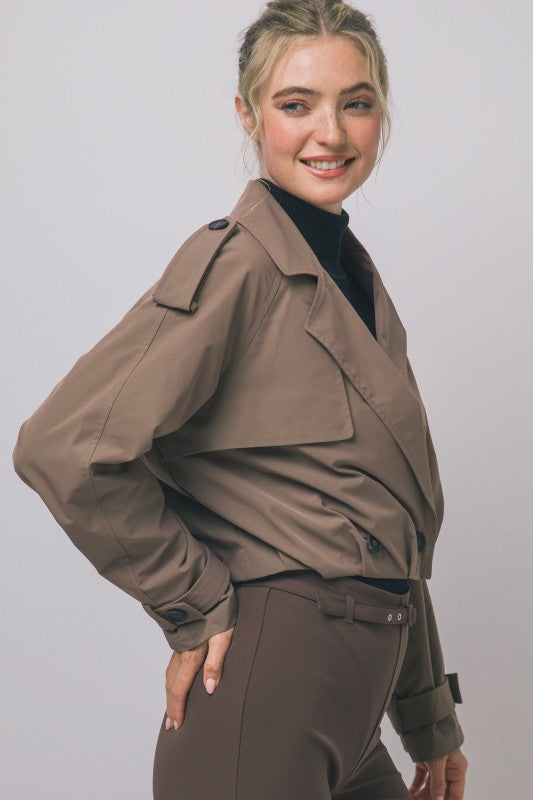 Priah Cropped Trench Jacket