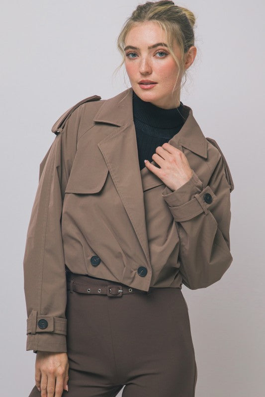 Priah Cropped Trench Jacket