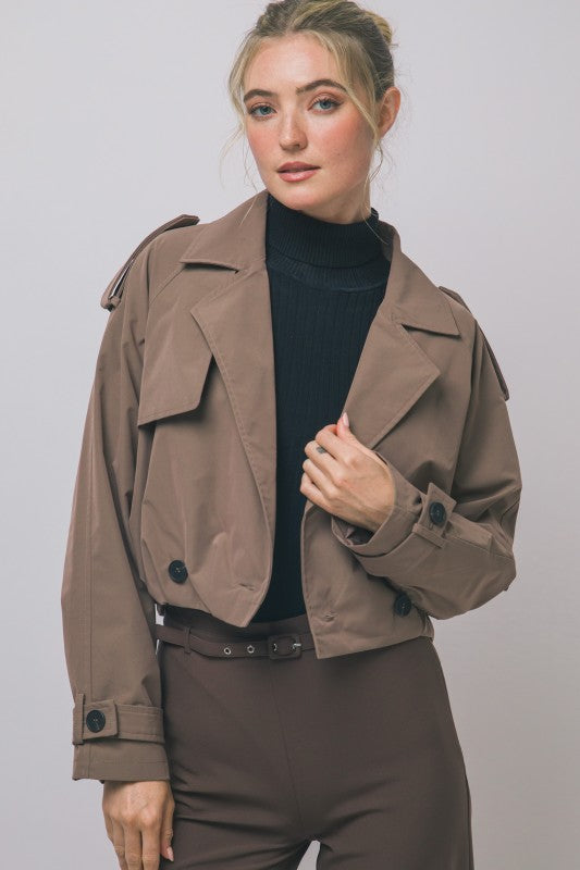 Priah Cropped Trench Jacket