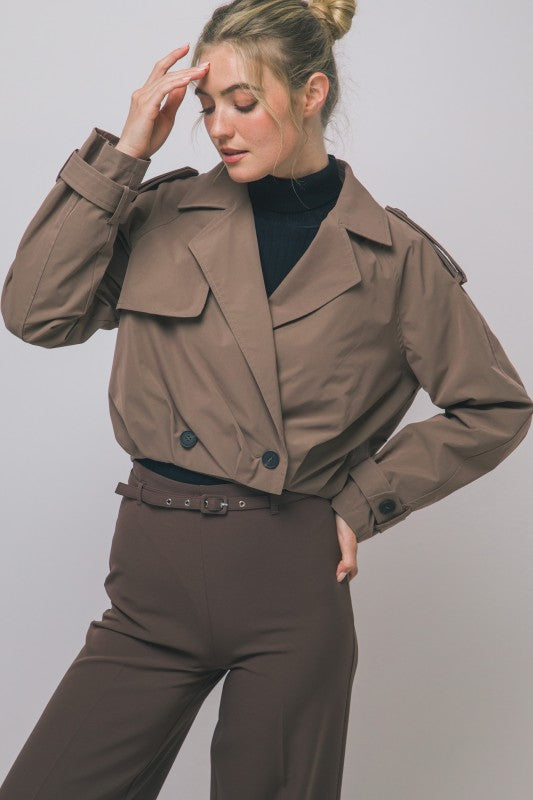 Priah Cropped Trench Jacket