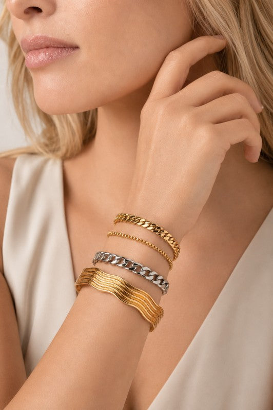 Boin Chain Cuff Bracelet Set