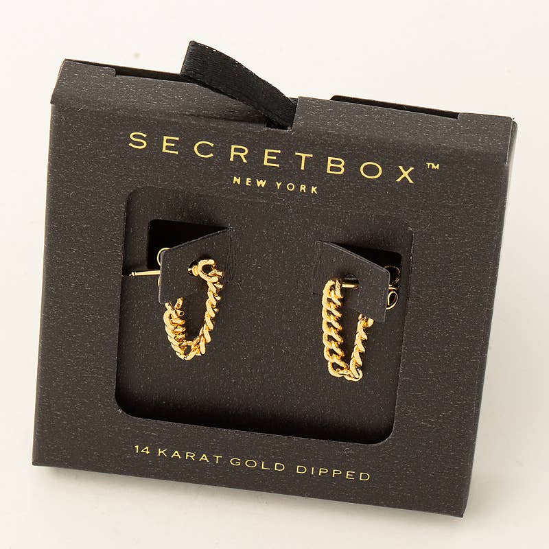 Aria Secret Box Mini Chain Link Thread Earrings