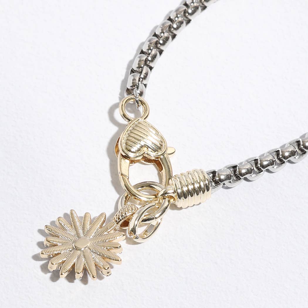 Dee Starburst Two-Toned Chain Design Bracelet