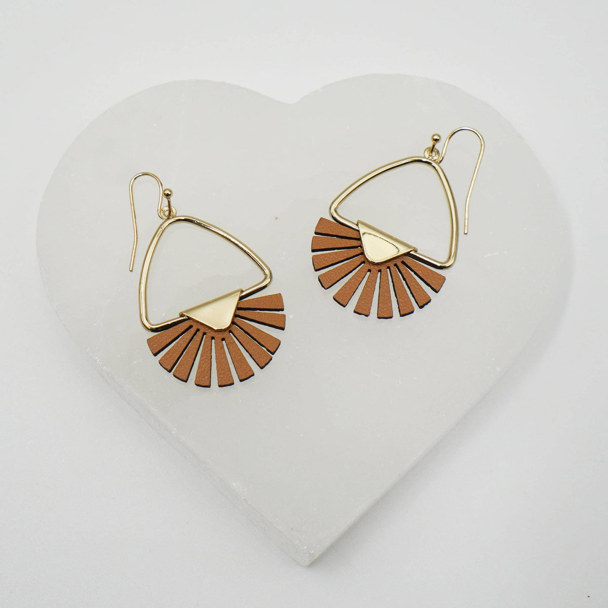Deb Geometric Leather Drop Earrings