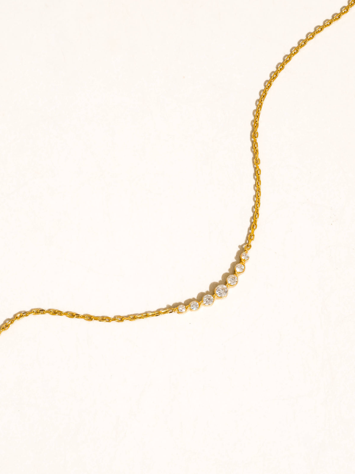 Flânerie by MAIQ 18K Gold Non-Tarnish Crystal Station Chain Necklace