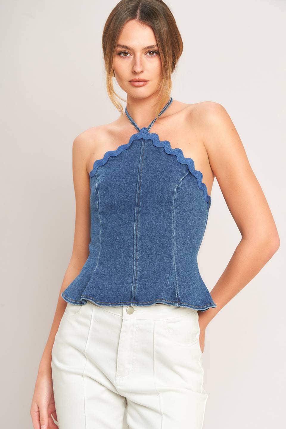 Hence Denim Halter Tank Top