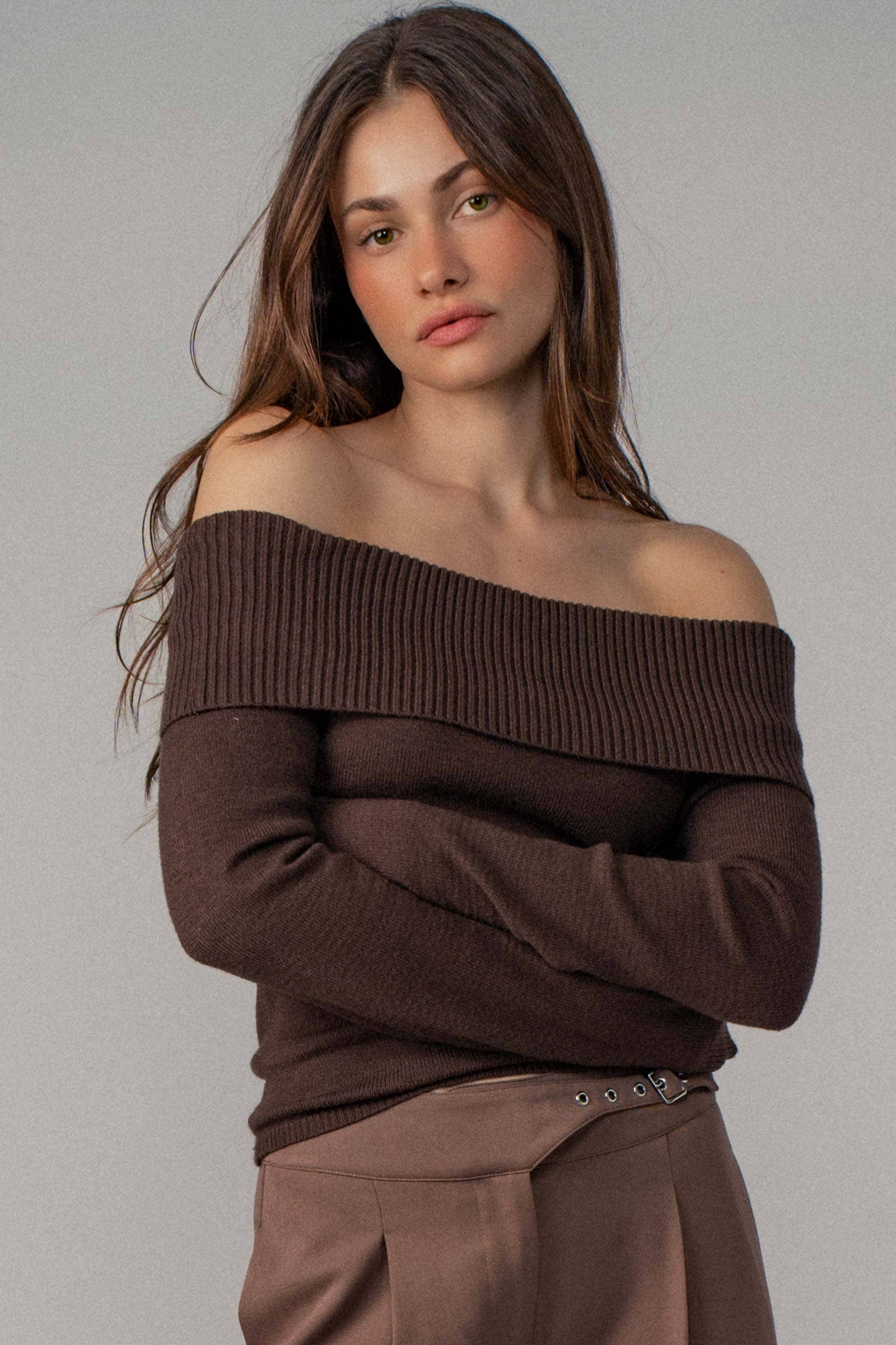 Homer Off-Shoulder Long Sleeve Sweater
