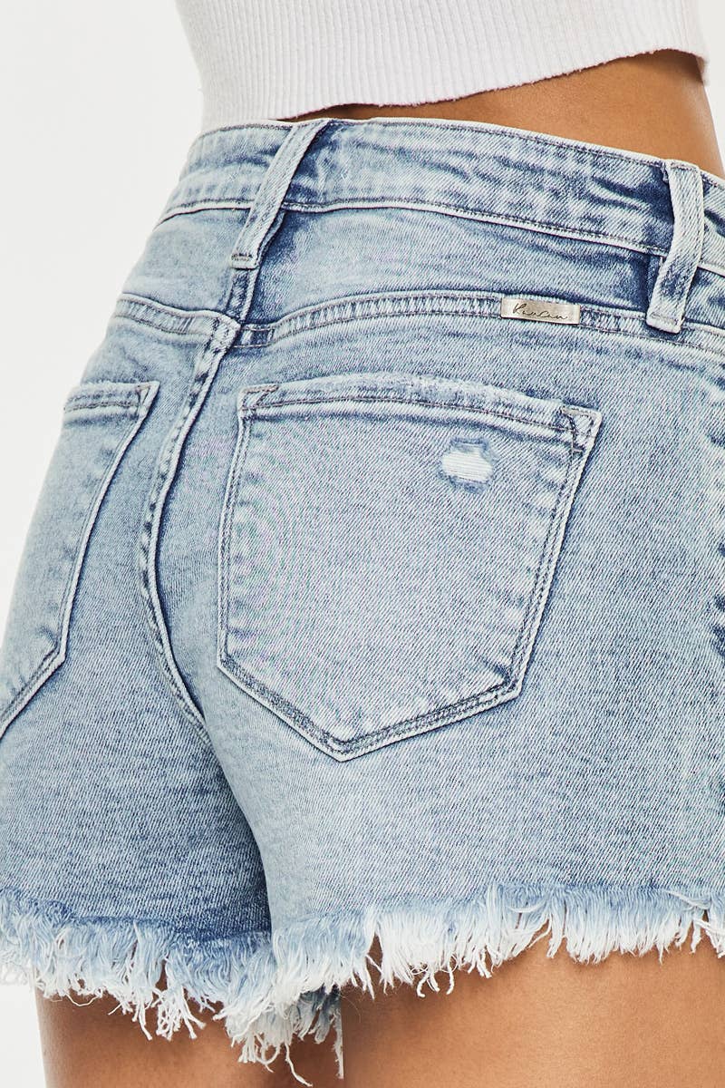 KanCan Hollie High Rise Fray Shorts LARGE ONLY! FINAL SALE