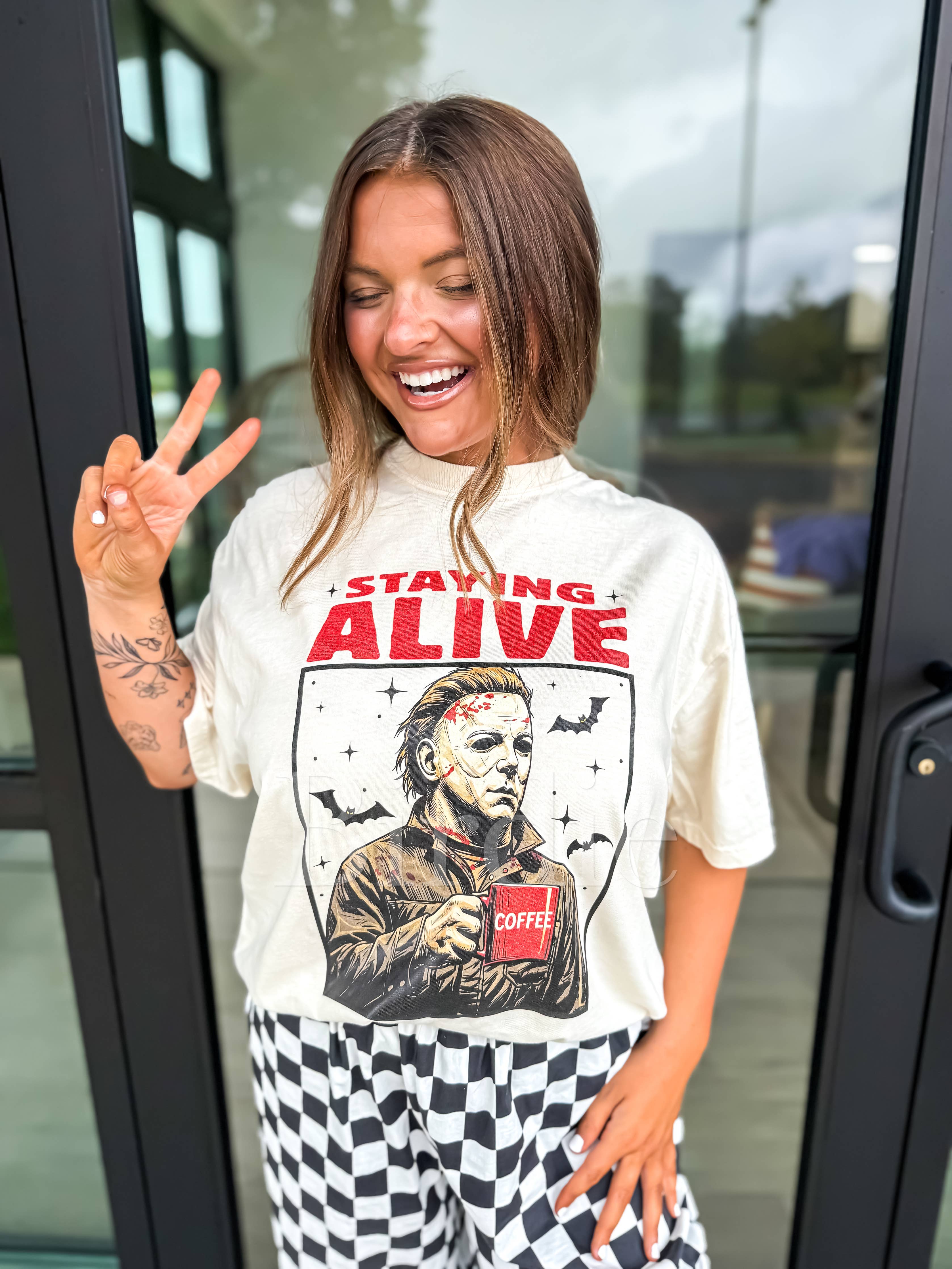 Halloween "Staying Alive" Graphic Tee- Small-XL! PREORDER SHIPS 10/5