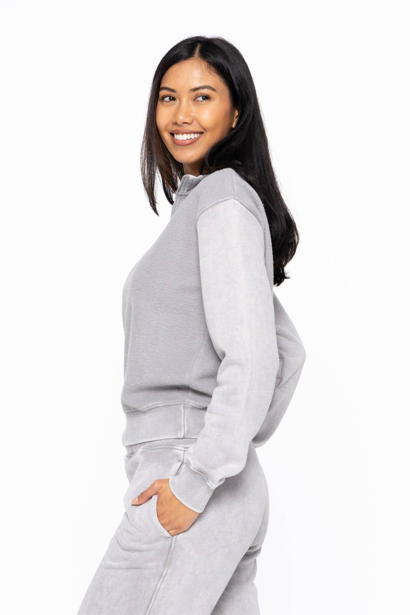 Prudence Vintage Fleece Half Zip Pullover Top FINAL SALE