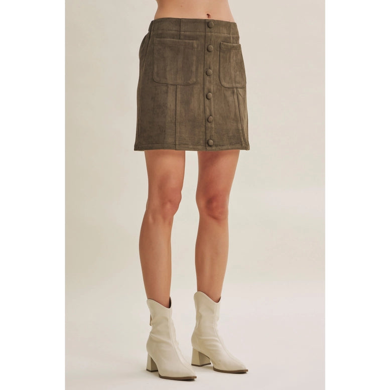 Kelli Faux Suede Mini Skirt